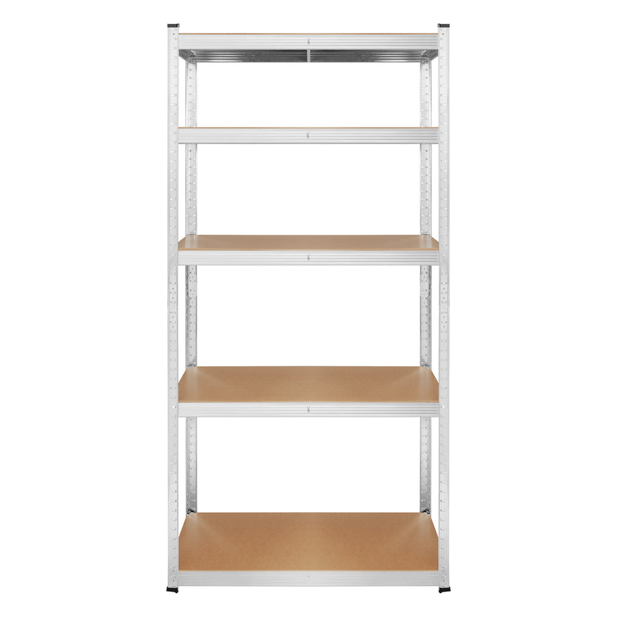 Lagerhylla i metall, 5 hyllplan, maximal belastning upp till 750 kg, 180x90x40, silverfärgad Rebel, 2 stycken