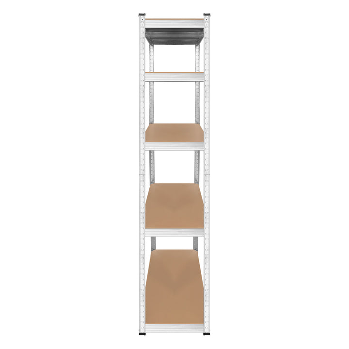 Lagerhylla i metall, 5 hyllplan, maximal belastning upp till 750 kg, 180x90x40, silverfärgad Rebel, 2 stycken