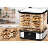 Tork för svamp, grönsaker, frukt och kött, LTC, av metall, 7 brickor, med display, pekskärm, effekt 380 W, temperaturhållningsfunktion, LXSR004