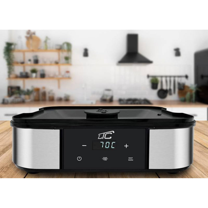 Tork för svamp, grönsaker, frukt och kött, LTC, av metall, 7 brickor, med display, pekskärm, effekt 380 W, temperaturhållningsfunktion, LXSR004