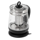 Glasvattenkokare 1,5 l med tefilter och temperaturreglering, 2200 W, LED, 60–100 °C, Adler AD 1299, svart