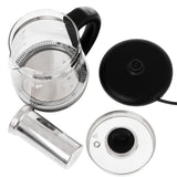 Glasvattenkokare 1,5 l med tefilter och temperaturreglering, 2200 W, LED, 60–100 °C, Adler AD 1299, svart