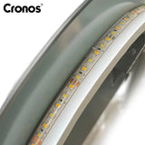 Cronos uppvärmt spegel, ovalt 50x80 cm, LED i tre färger, skyddsklass IP44, imskyddssystem