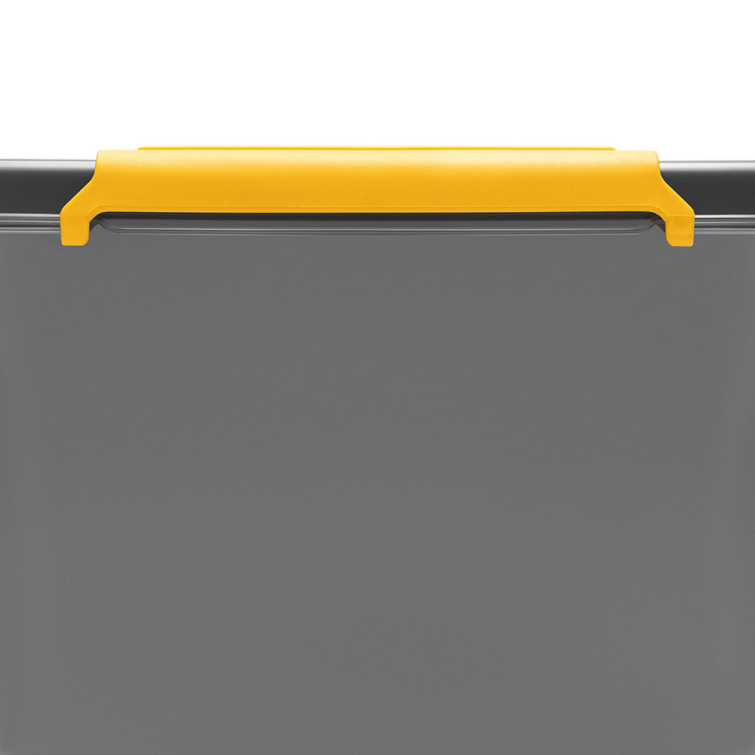 Moxom SolidStore-behållare, volym 80 liter, grå, lock med klämmor, med hjul, BPA-fri, 04-0217