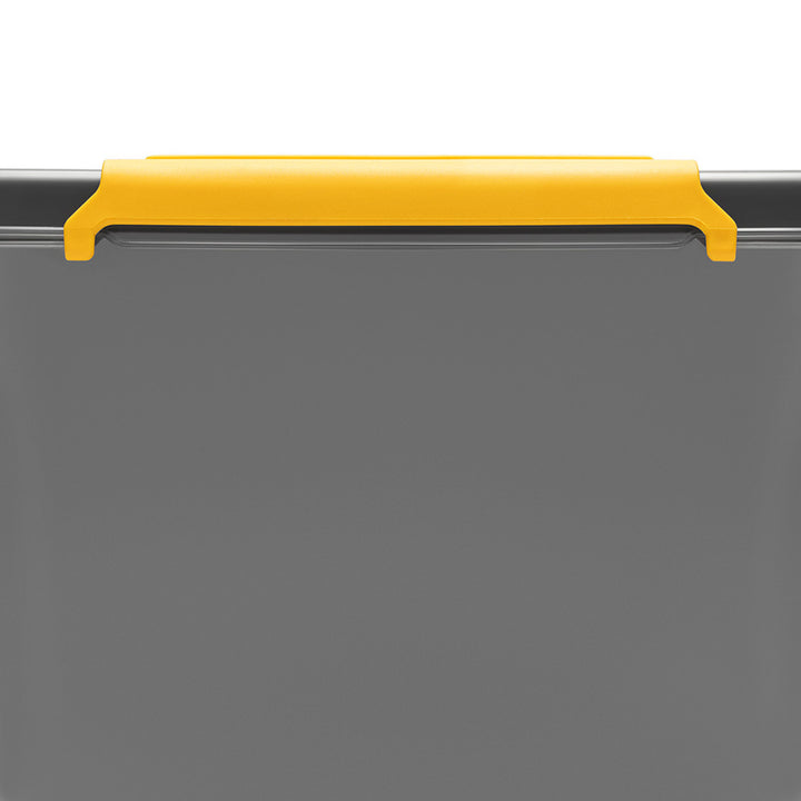 Moxom SolidStore-behållare, volym 80 liter, grå, lock med klämmor, med hjul, BPA-fri, 04-0217