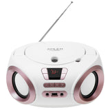Boombox-radio med CD-MP3, USB, FM-radio, AUX, hörlursuttag, Adler, AD 1181