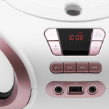 Boombox-radio med CD-MP3, USB, FM-radio, AUX, hörlursuttag, Adler, AD 1181