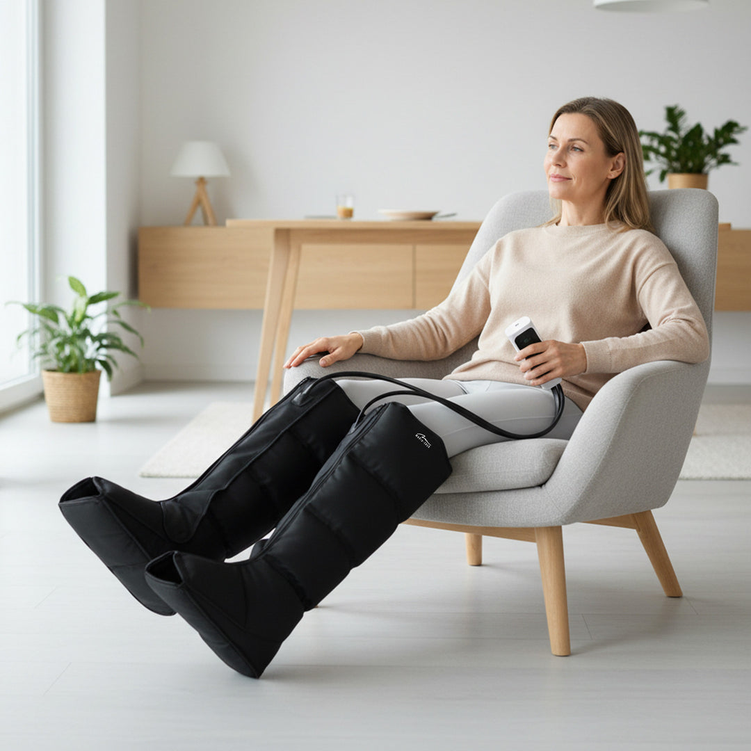 Lymfmassager för benen, trådlös, värmande, Mediatech, MT6542