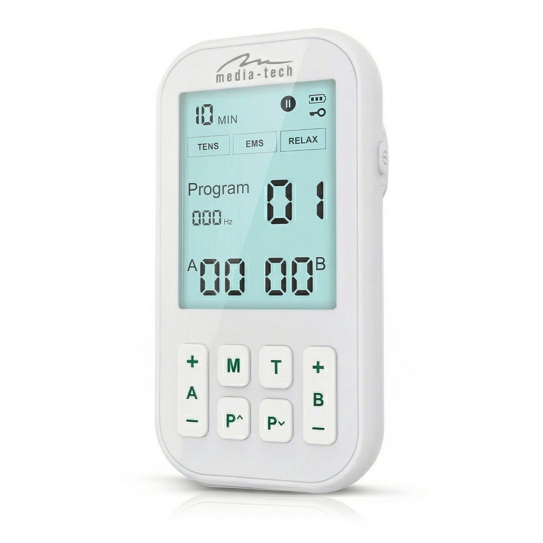Massageapparat och elektrostimulator för muskler, TENS/EMS, 3-i-1-stimulering, Mediatech, MT6543