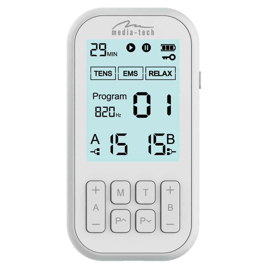 Massageapparat och elektrostimulator för muskler, TENS/EMS, 3-i-1-stimulering, Mediatech, MT6543