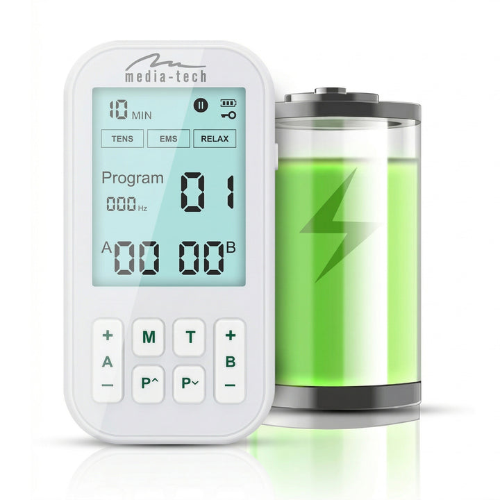 Massageapparat och elektrostimulator för muskler, TENS/EMS, 3-i-1-stimulering, Mediatech, MT6543