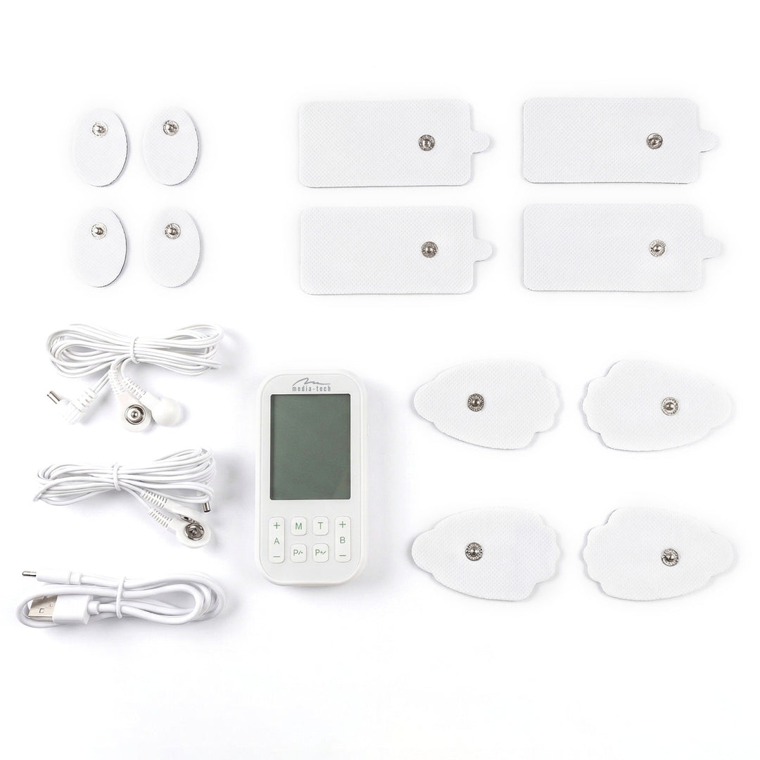 Massageapparat och elektrostimulator för muskler, TENS/EMS, 3-i-1-stimulering, Mediatech, MT6543
