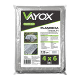 Silverfärgad presenning 120 g, 4 x 6 m, VA0476, vattentät, Vayox