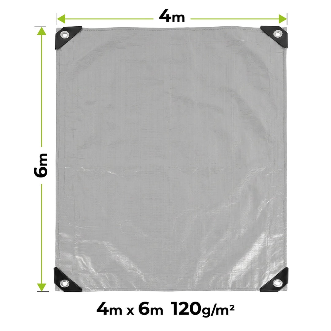 Silverfärgad presenning 120 g, 4 x 6 m, VA0476, vattentät, Vayox