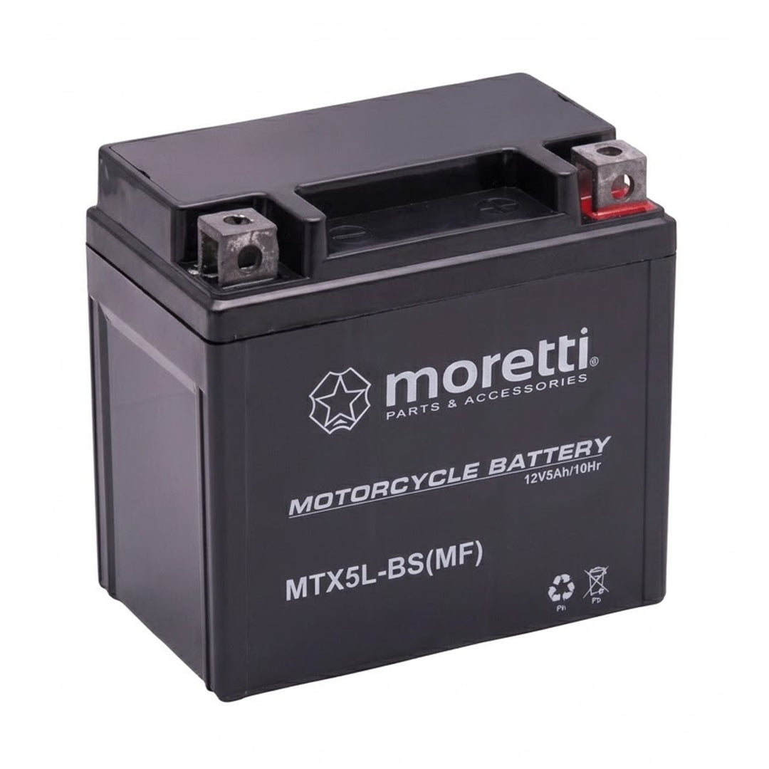 Moretti-batteri, 12 V, 5 Ah, AGM (gel), startström 70 A, AKUYTX5L-BSXMOR000