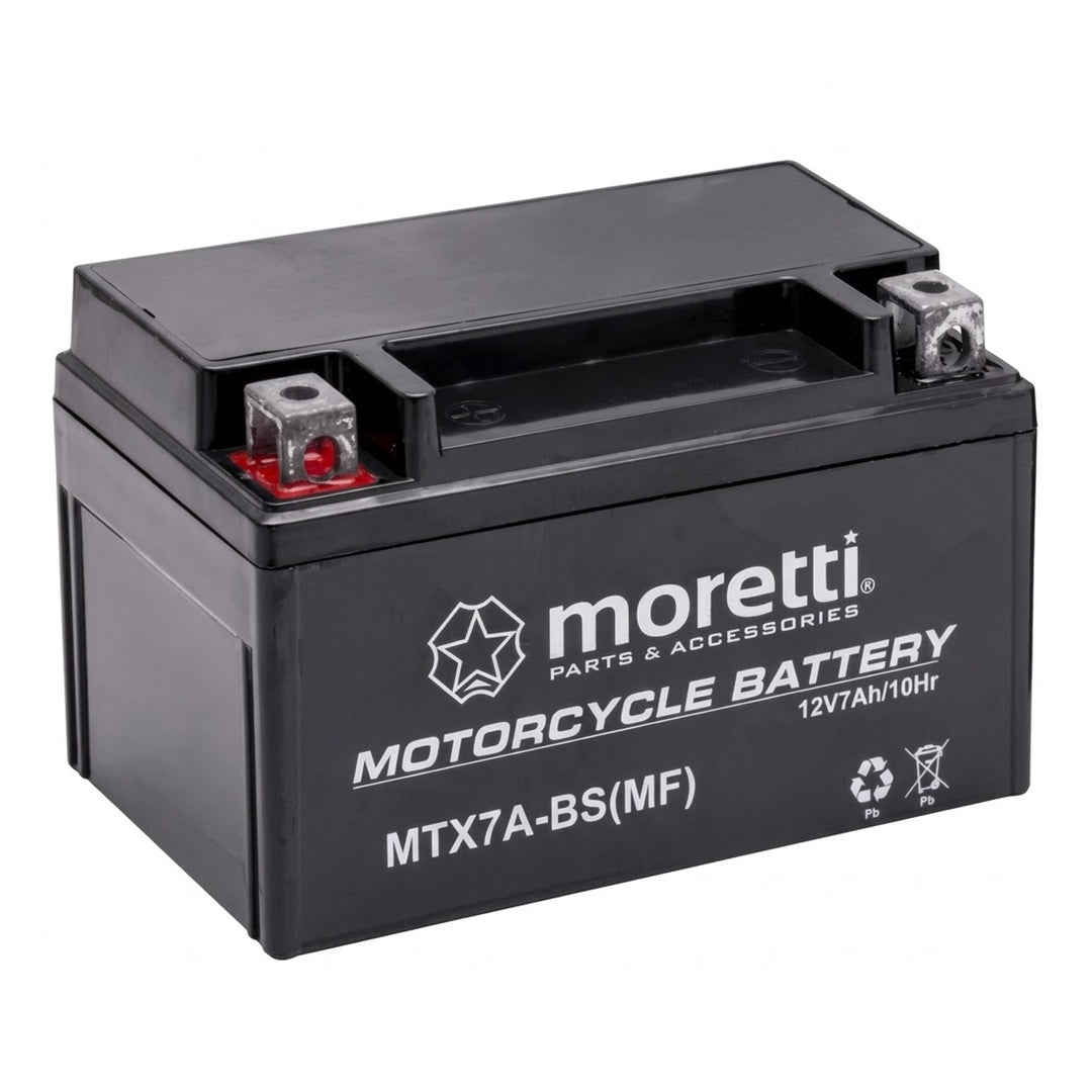 Moretti-batteri, 12 V, 7 Ah, AGM (gel), startström 90 A, AKUYTX7A-BSXMOR000