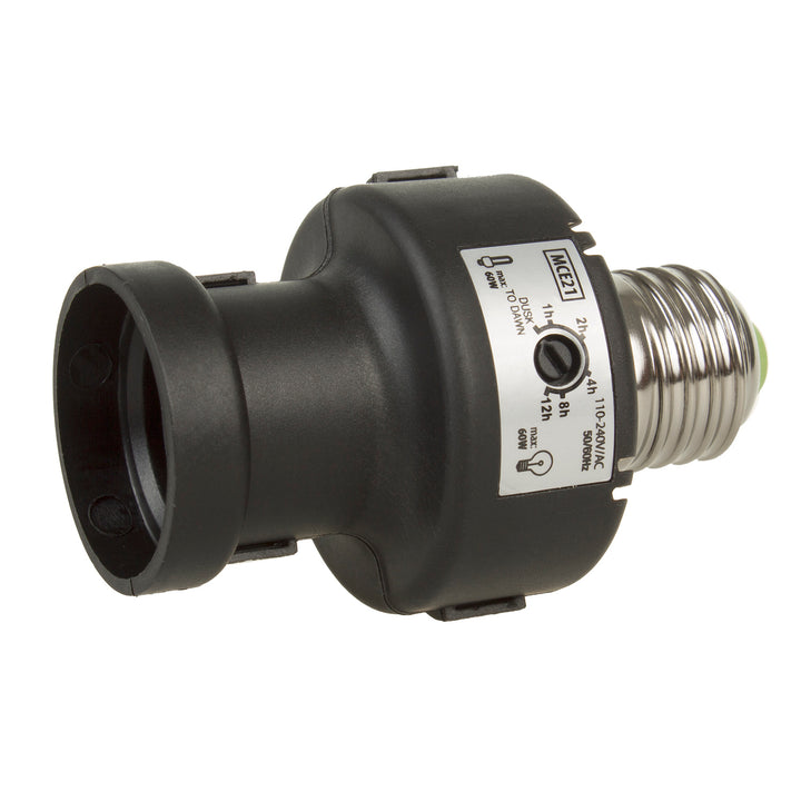 E27-lamphållare från Maclean, 100 W, med skymningssensor och timer, MCE21B, 2 stycken