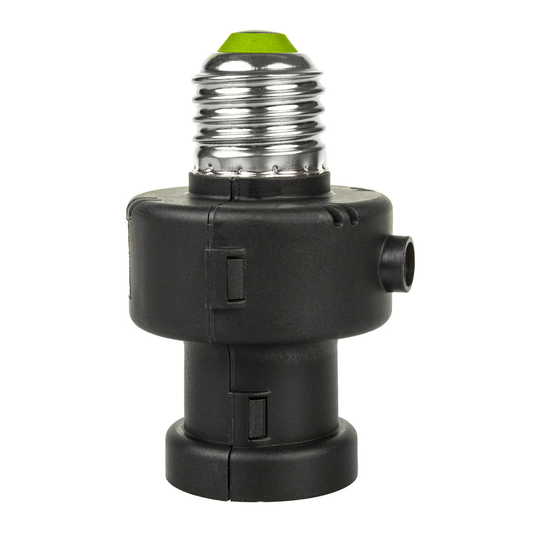 E27-lamphållare från Maclean, 100 W, med skymningssensor och timer, MCE21B, 4 stycken