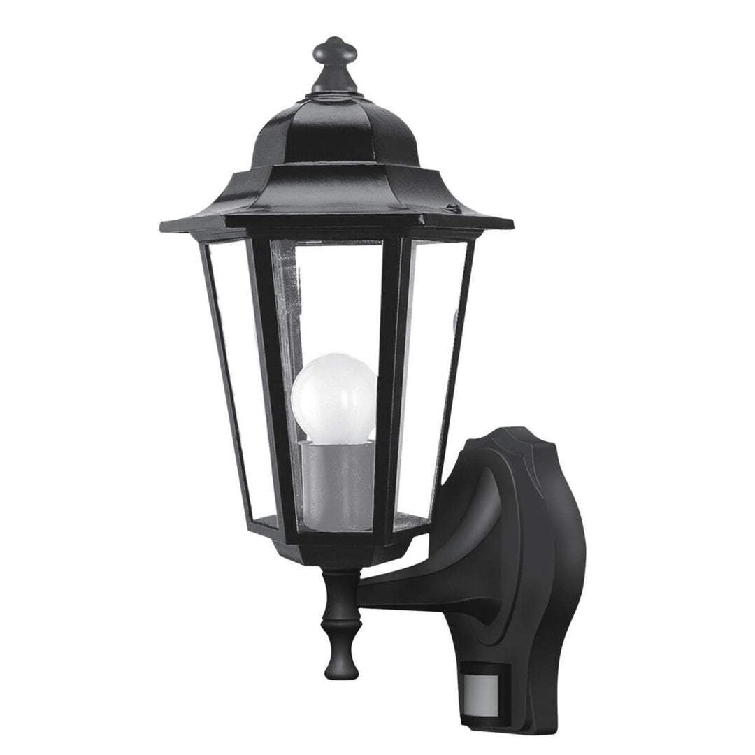 Rabalux vägglampa, utomhus, rörelsesensor, IP43, E27, max 60 W, svart, Velence, 4 stycken