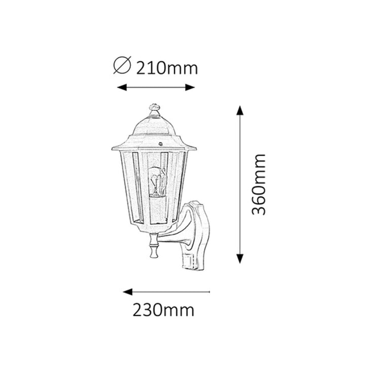 Rabalux vägglampa, utomhus, rörelsesensor, IP43, E27, max 60 W, svart, Velence, 4 stycken