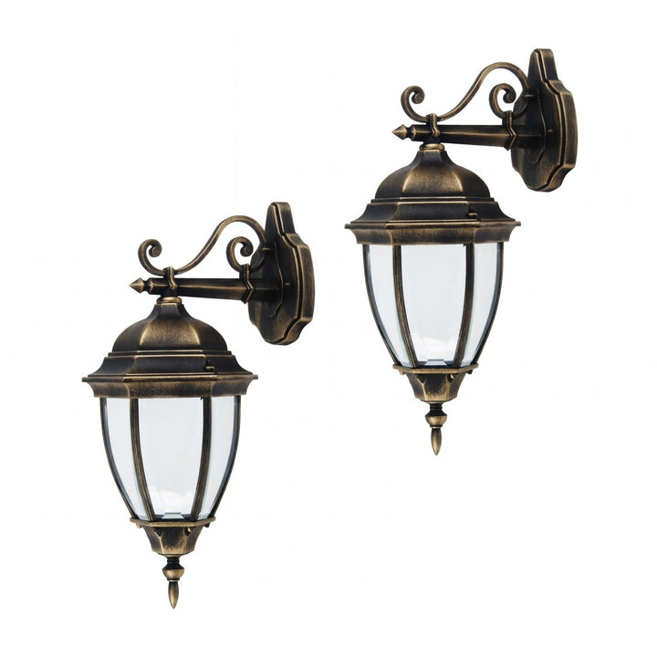 Rabalux vägglampa, utomhus, IP44, E27, max 60 W, antikguld, Toronto, 2 st