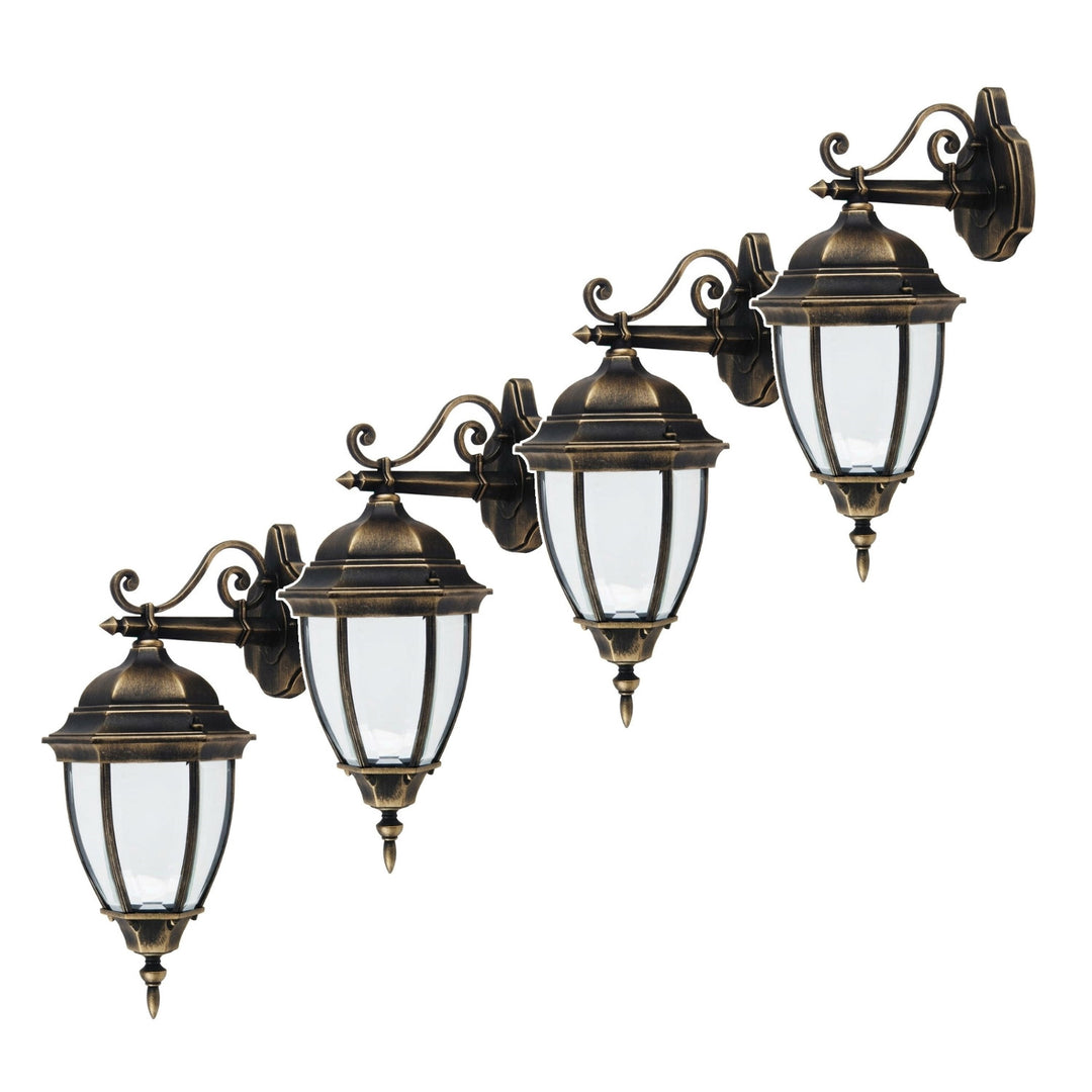 Rabalux vägglampa, utomhus, IP44, E27, max 60 W, antikguld, Toronto, 4 st