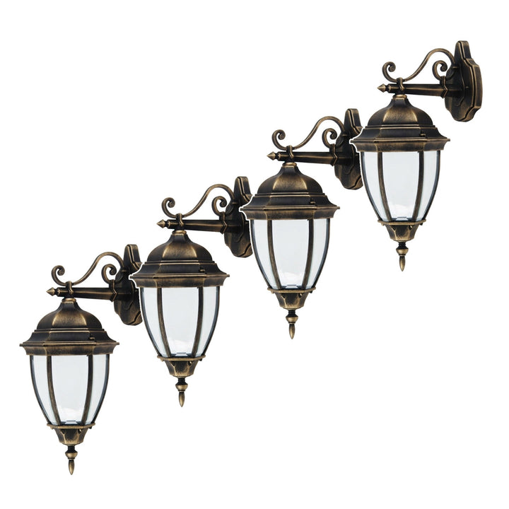 Rabalux vägglampa, utomhus, IP44, E27, max 60 W, antikguld, Toronto, 4 st