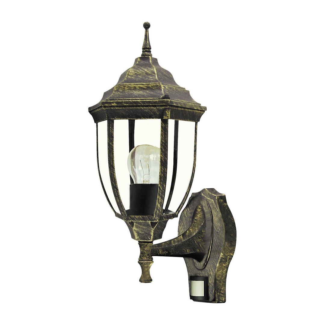Rabalux vägglampa, för utomhusbruk, rörelsesensor, IP43, E27, max 60 W, antikguld, Nizza, 4 stycken