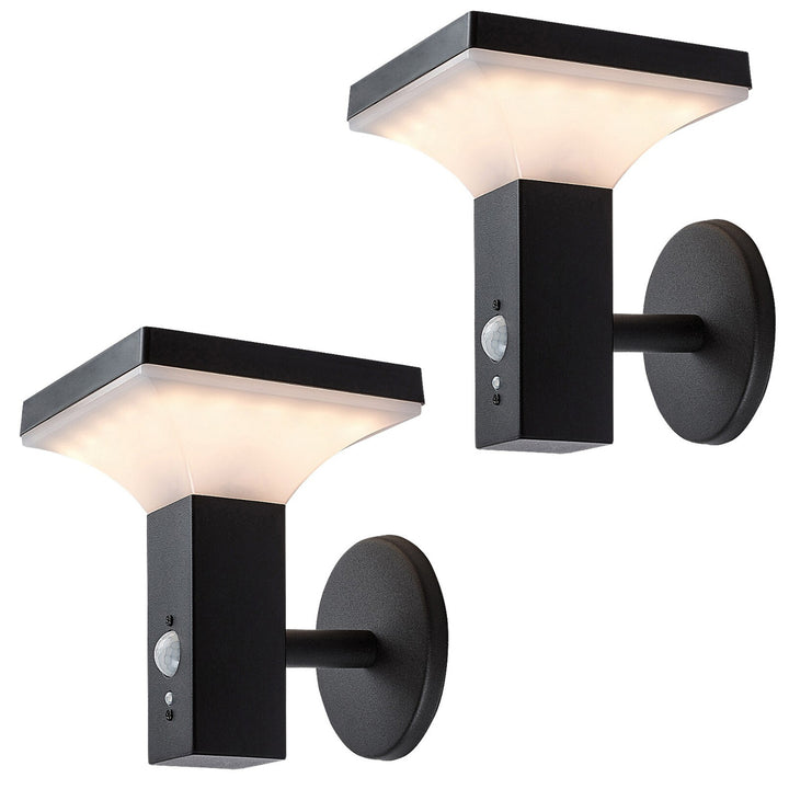 Rabalux-lampa, väggmonterad, utomhus, solcellsdriven, IP44, LED 4 W, Geleen, 2 st