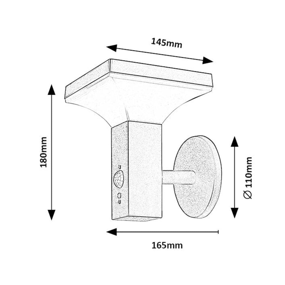Rabalux-lampa, väggmonterad, utomhus, solcellsdriven, IP44, LED 4 W, Geleen, 4 stycken