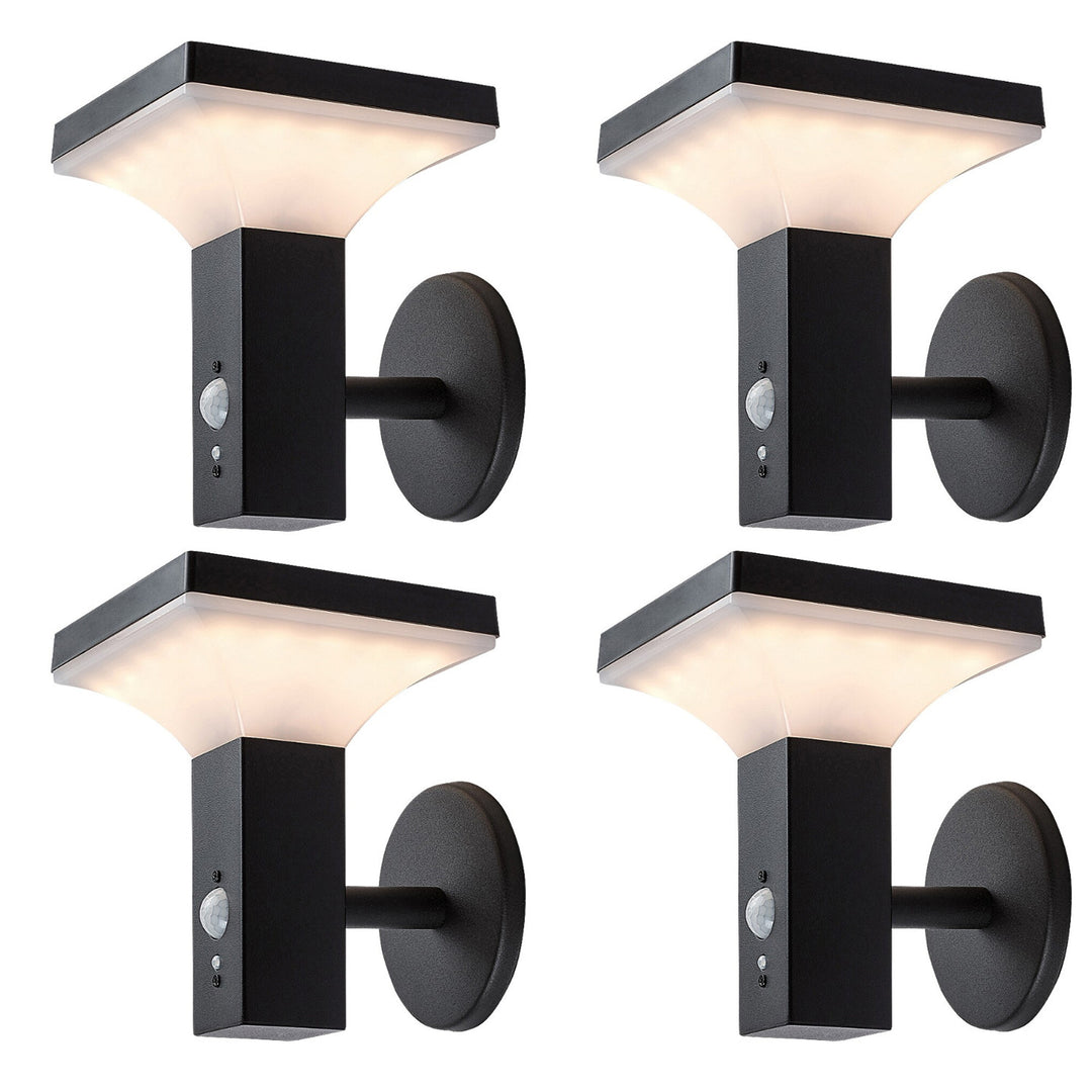 Rabalux-lampa, väggmonterad, utomhus, solcellsdriven, IP44, LED 4 W, Geleen, 4 stycken