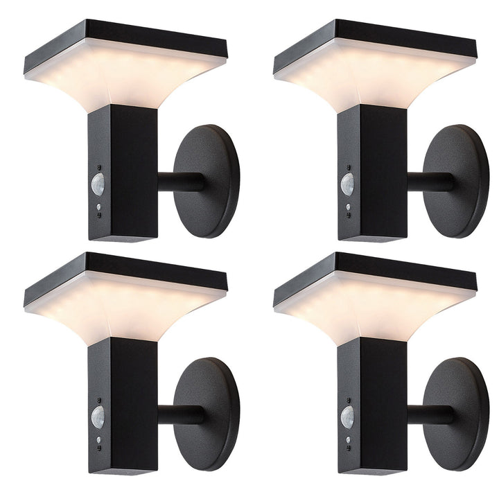 Rabalux-lampa, väggmonterad, utomhus, solcellsdriven, IP44, LED 4 W, Geleen, 4 stycken
