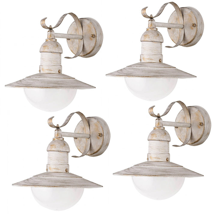 Rabalux vägglampa, utomhus, IP44, E27, max 60 W, antikvit, Oslo, 4 st