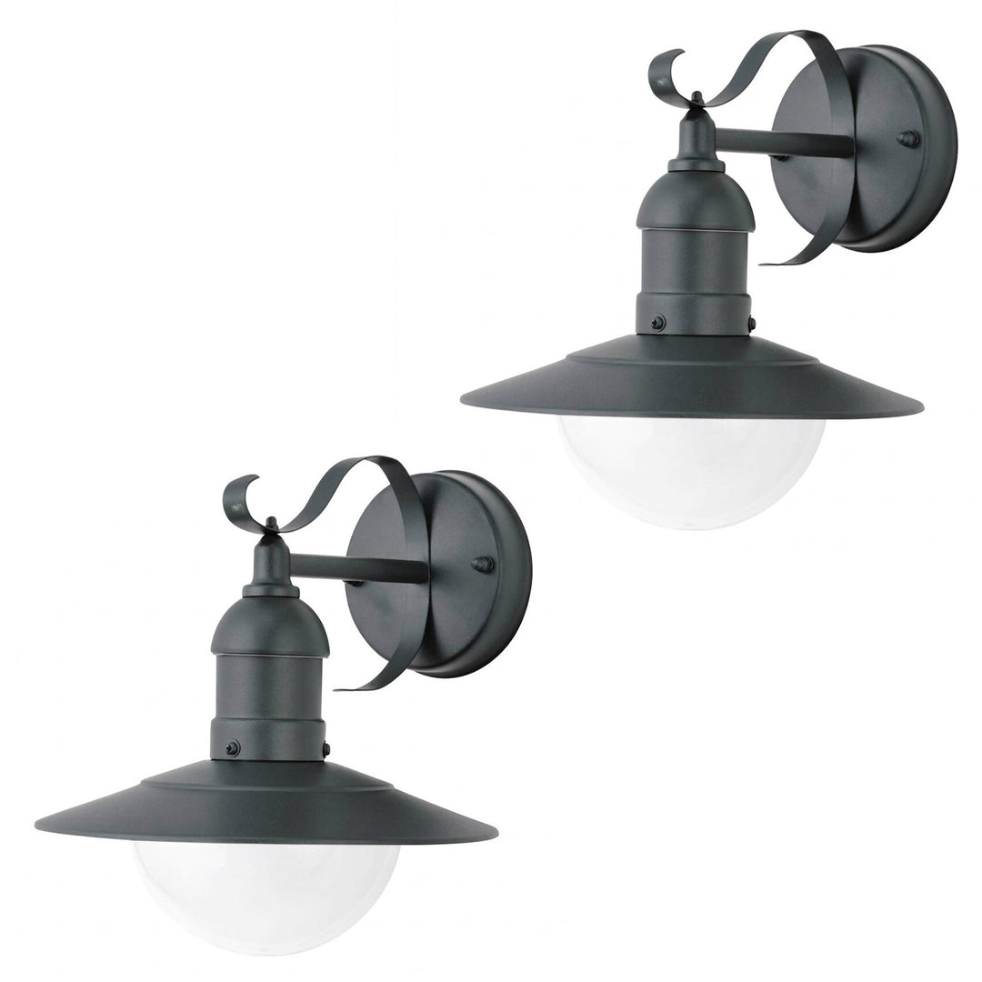 Rabalux vägglampa, utomhus, IP44, E27, max 60 W, grön, Oslo, 2 stycken