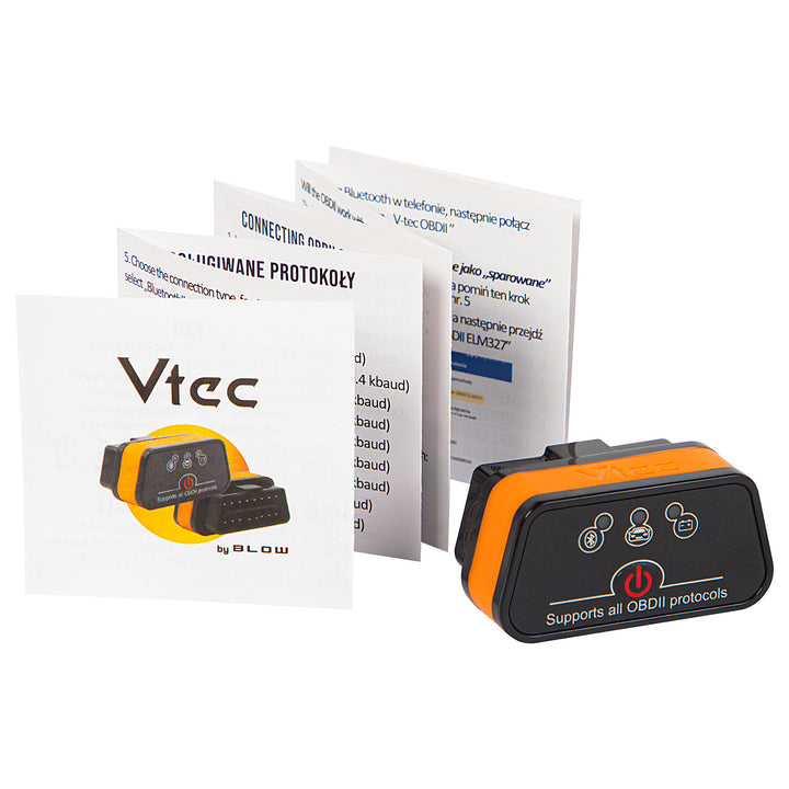 OBD2-diagnosgränssnitt Vtec iTRON Blow, Bluetooth 4.0, trådlös kommunikation med bilens färddator, hög kompatibilitet, 58-660#