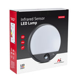 Maclean LED-lampa med rörelsesensor, PIR-sensor, grå, 15 W, IP54, 1100 lm, neutral färg, MCE291 W, 2 stycken