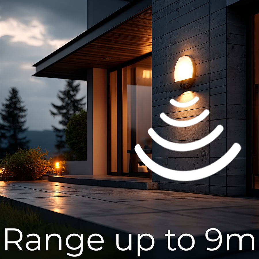 Maclean LED-lampa med rörelsesensor, PIR-sensor, grå, 15 W, IP54, 1100 lm, neutral färg, MCE291 W, 2 stycken