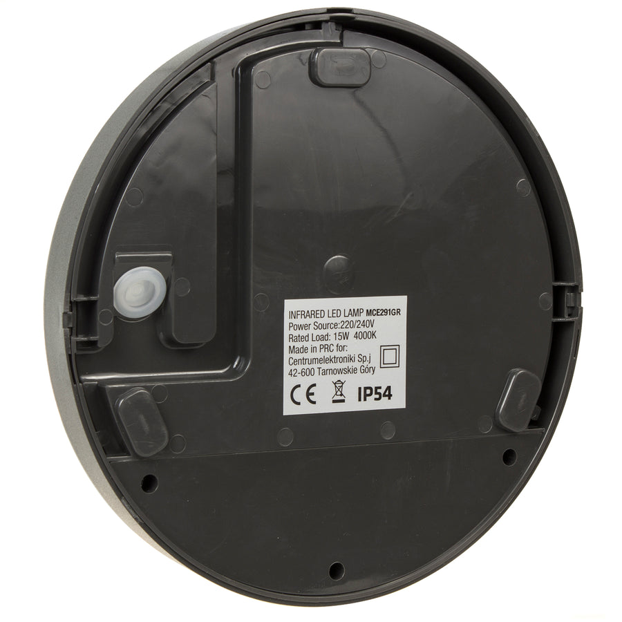 Maclean LED-lampa med rörelsesensor, PIR-sensor, grå, 15 W, IP54, 1100 lm, neutral färg, MCE291 W, 2 stycken