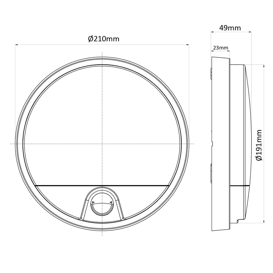 Maclean LED-lampa med rörelsesensor, PIR-sensor, grå, 15 W, IP54, 1100 lm, neutral färg, MCE291 W, 2 stycken