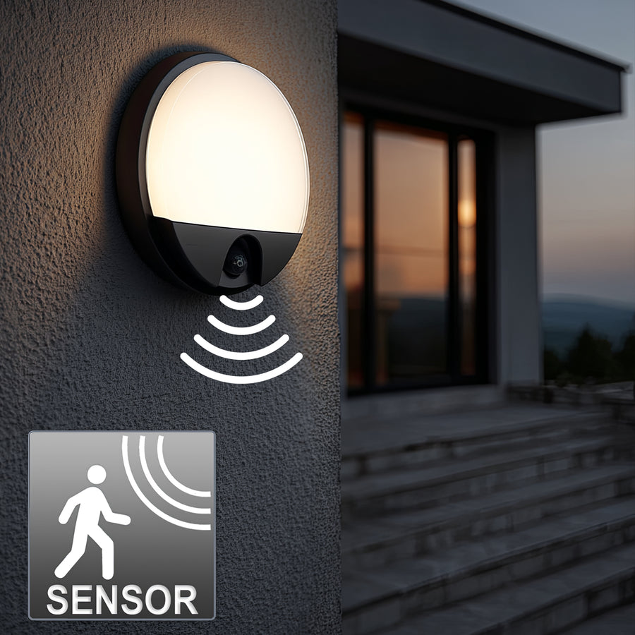 Maclean LED-lampa med rörelsesensor, PIR-sensor, grå, 15 W, IP54, 1100 lm, neutral färg, MCE291 W, 2 stycken