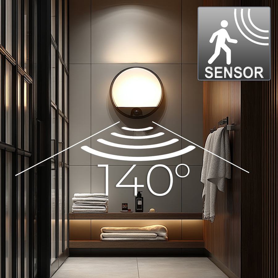 Maclean LED-lampa med rörelsesensor, PIR-sensor, grå, 15 W, IP54, 1100 lm, neutral färg, MCE291 W, 2 stycken