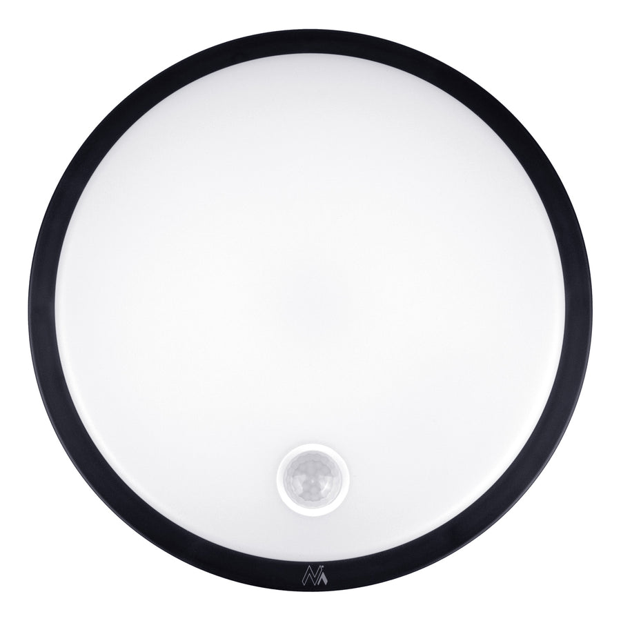Maclean LED-lampa med rörelsesensor, PIR-sensor, svart, 10 W, IP65, 1000 lm, neutral färg, MCE525 B, 2 st