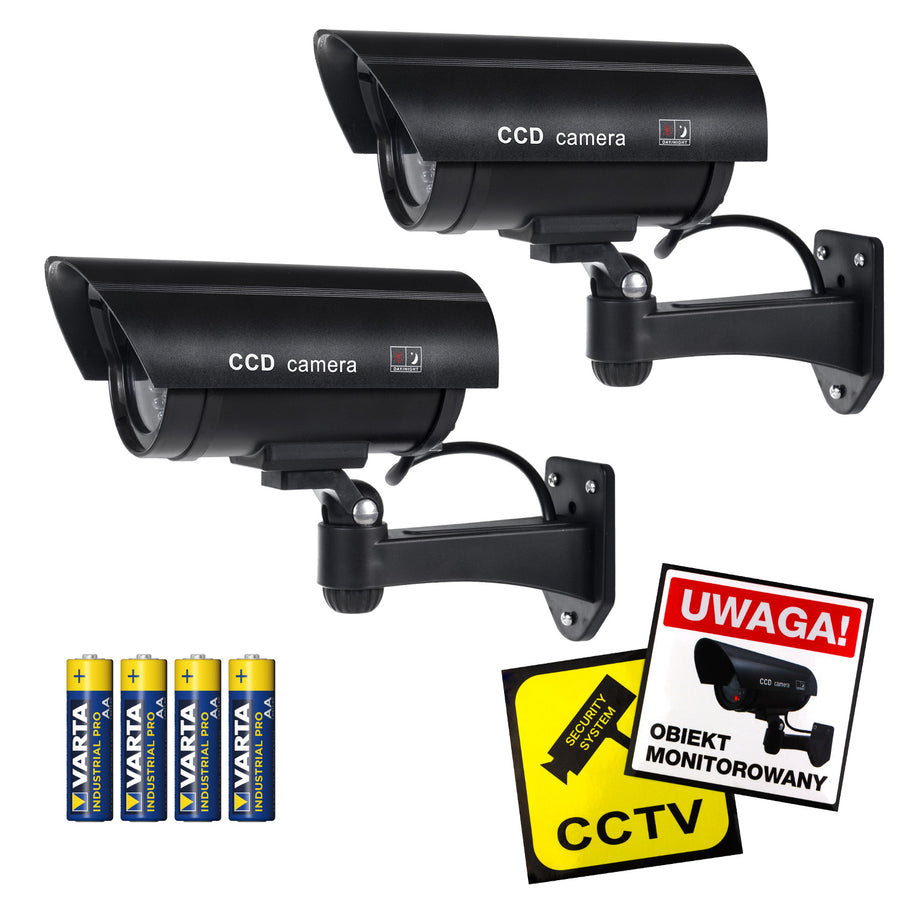 Kameramimik med blinkande LED-lampa IR1100 B IR för utomhusbruk, svart, 2 st + 4 st AA-batterier från Varta Industrial
