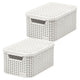 Curver-korg, universal, med lock, krämfärgad, Rattan Style M, 2 st
