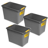 Moxom SolidStore-behållare, volym 80 liter, grå, lock med klämmor, med hjul, BPA-fri, 04-0217, 3 stycken