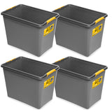 Moxom SolidStore-behållare, volym 80 liter, grå, lock med klämmor, med hjul, BPA-fri, 04-0217, 4 stycken