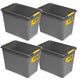 Moxom SolidStore-behållare, volym 80 liter, grå, lock med klämmor, med hjul, BPA-fri, 04-0217, 4 stycken