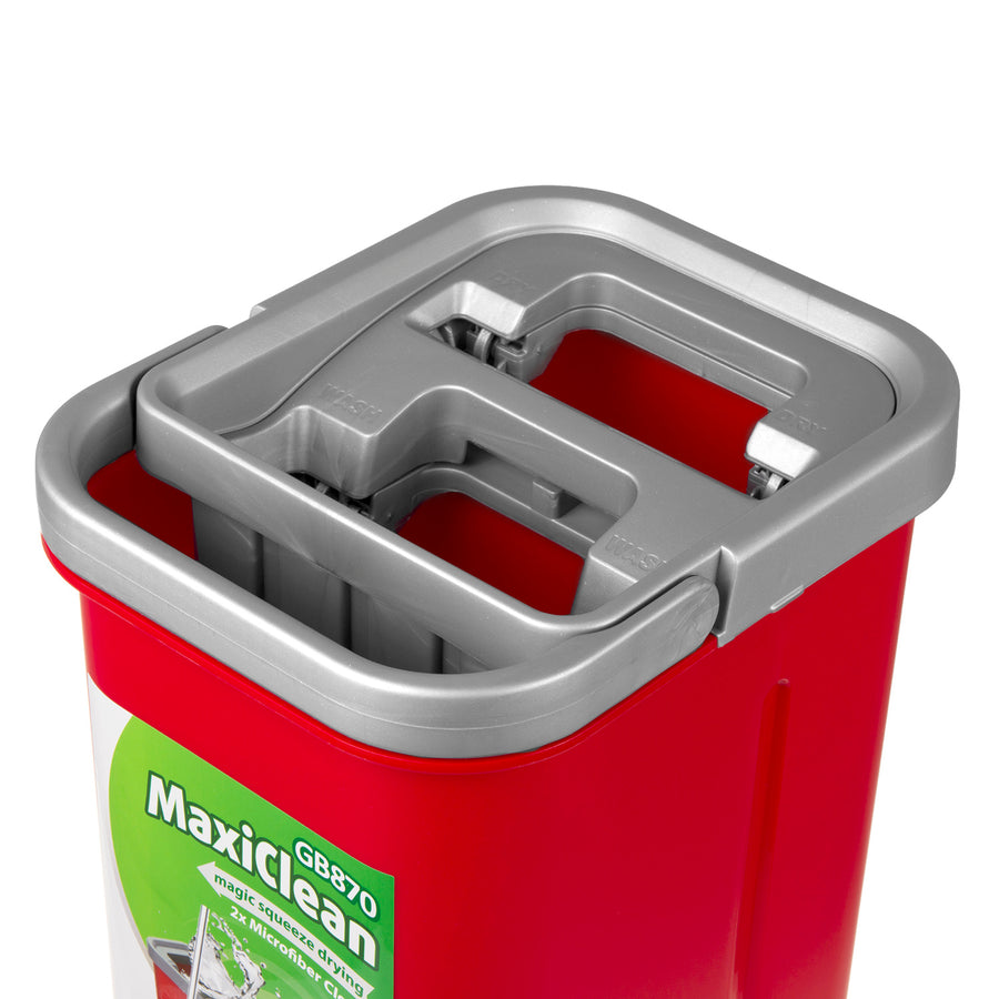 GreenBlue-mopp med hink och urpressare, två HQ-mikrofiberdukar, volym 5,7 liter, MaxiClean GB870 + 4 Vileda Pur Active Colors-skurborstar