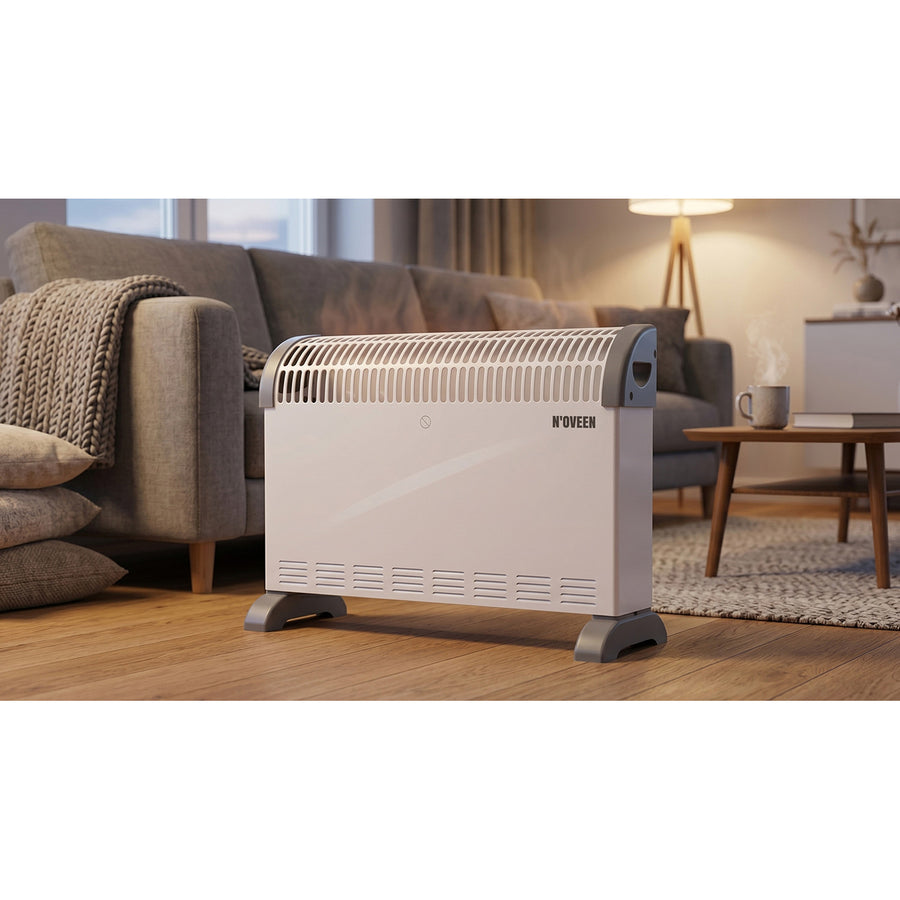Konvektorvärmare, elektrisk, 2000 W, termostat, vit, Noveen