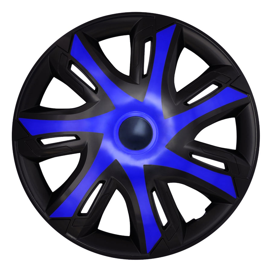 Universella bilhjulskåpor 14'' NRM N-Power blå/svart, 4 stycken